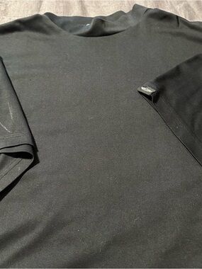 Straight Down Performance Black Mock turtleneck-